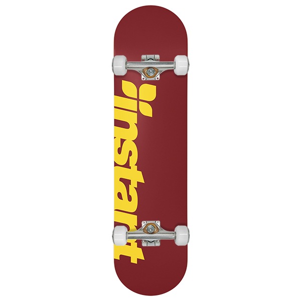 【instant】25SU LOGO KID'S COMPLETE wine red/gold 7.3インチ コンプリートセット 完成品 スケートボード スケボー SKATEBOARD