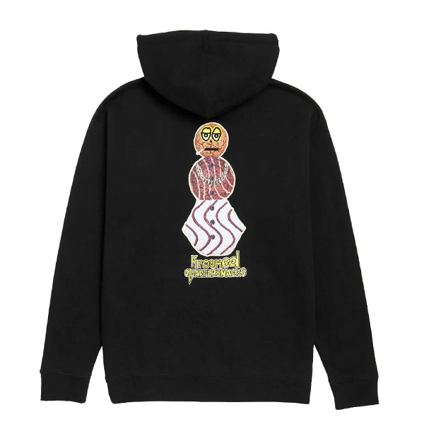 【KROOKED】SNACKMAN HOODIE black クルキッド クウォータースナックス フーディー パーカー スケートボード スケボー SKATEBOARD
