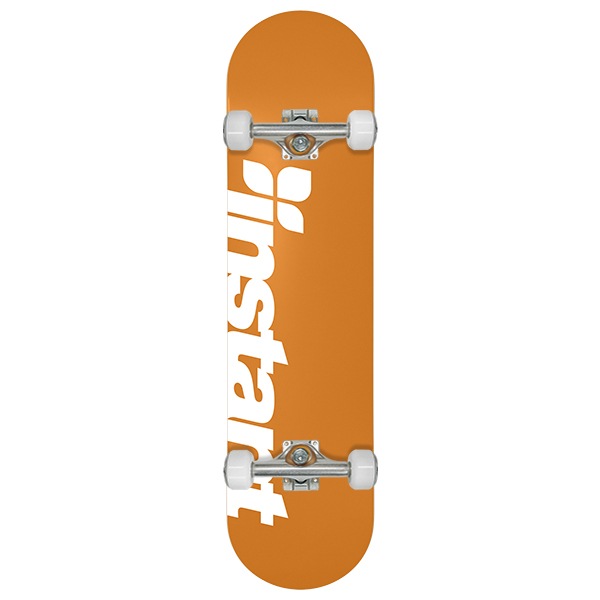 【instant】25SU LOGO COMPLETE orange/white 7.75インチ コンプリートセット 完成品 スケートボード スケボー SKATEBOARD