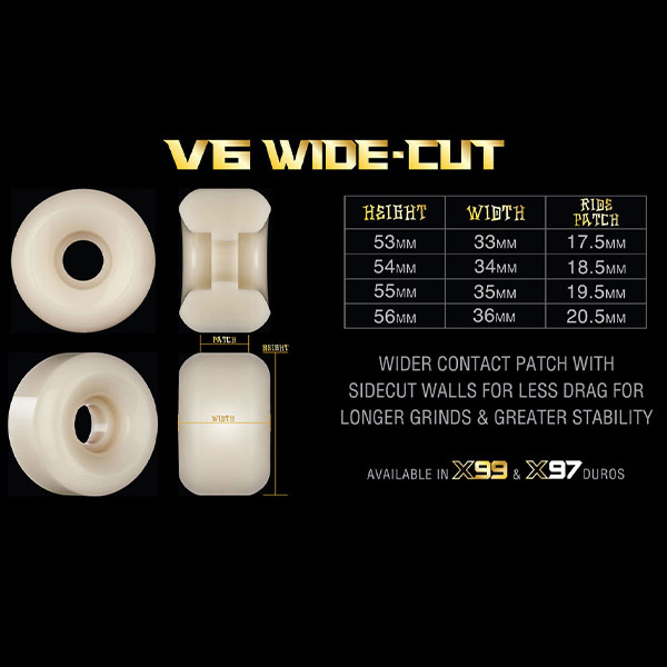 BONES】X FORMULA V6 WIDECUTS 97A サイズ：53/54/55/56mm ボーンズ
