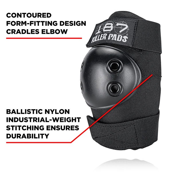 187 KILLER PADS】ELBOW PAD black プロテクター 肘 膝 キッズ 子供