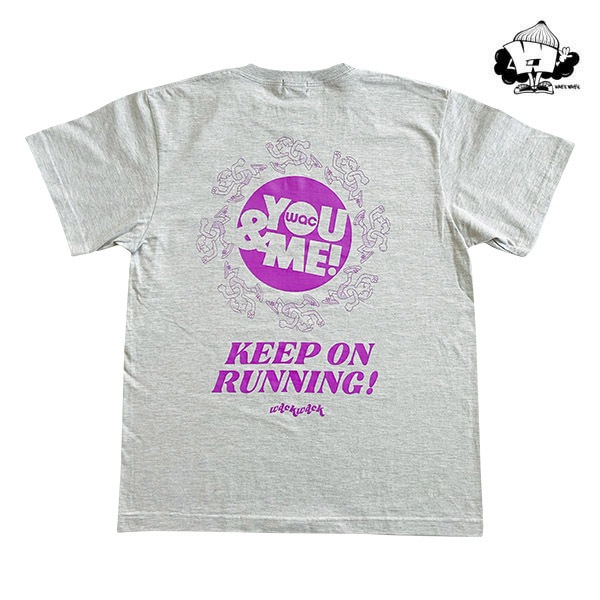 【WACKWACK】YOU&ME! TEE ash ワックワック ティーシャツ 半袖 スケートボード スケボー SKATEBOARD