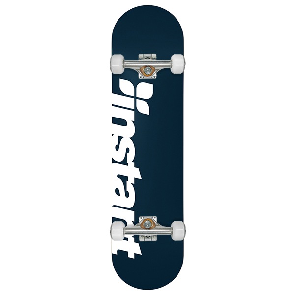 【instant】25SU LOGO COMPLETE navy/white 8.125インチ コンプリートセット 完成品 スケートボード スケボー SKATEBOARD