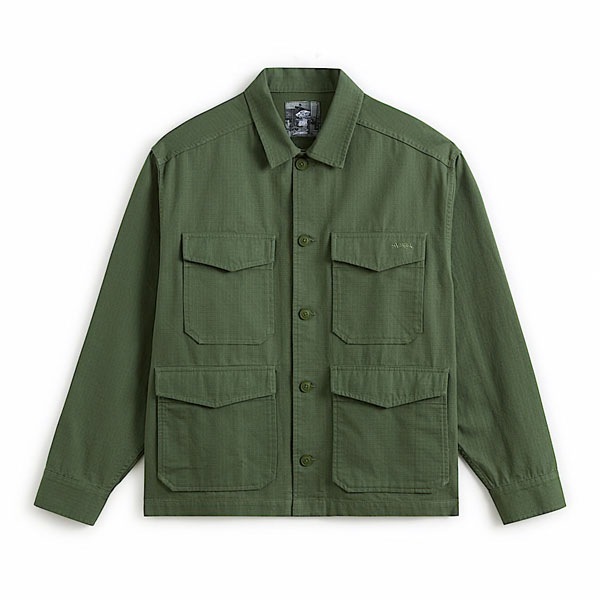 【VANS×Atiba Jefferson】SKATE HAZE MILITARY by Atiba Jefferson カラー:pine forest バンズ アティバ・ジェファーソン ジャケット アウター スケートボード スケボー SKATEBOARD SHOES