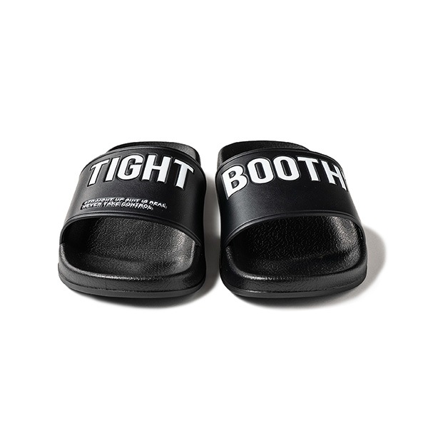 【TIGHTBOOTH】BIG LABEL SLIDE SANDAL black　タイトブース サンダル スケートボード スケボー SKATEBOARD