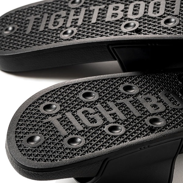 【TIGHTBOOTH】BIG LABEL SLIDE SANDAL black　タイトブース サンダル スケートボード スケボー SKATEBOARD
