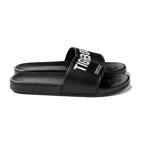 【TIGHTBOOTH】BIG LABEL SLIDE SANDAL black　タイトブース サンダル スケートボード スケボー SKATEBOARD