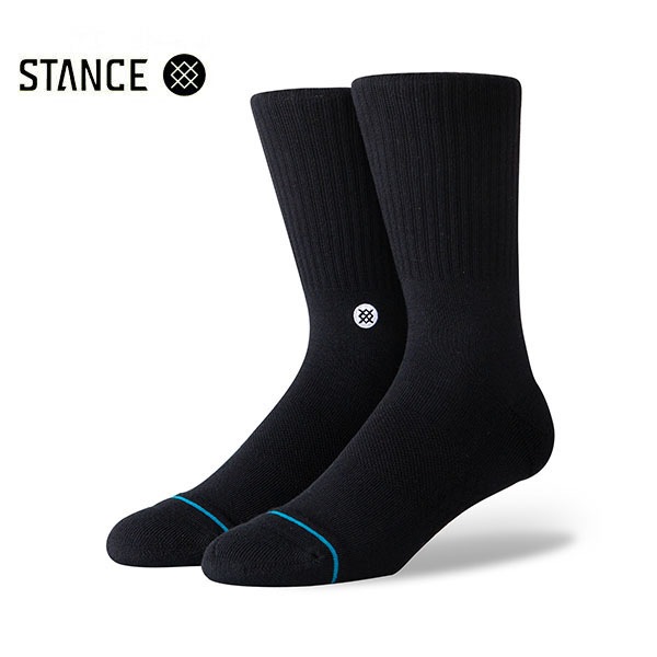 【STANCE】ICON black/white スタンス ソックス 靴下 スケートボード スケボー SKATEBOARD