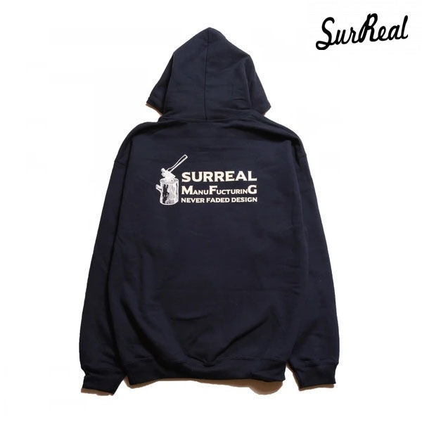【SURREAL】POBLO PRINT PULLOVER HOODIE カラー：navy シュルリアル パーカー フーディー スケートボード スケボー SKATEBOARD