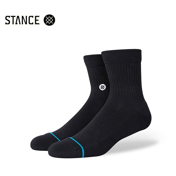 【STANCE】ICON QUARTER black スタンス ソックス 靴下 スケートボード スケボー SKATEBOARD