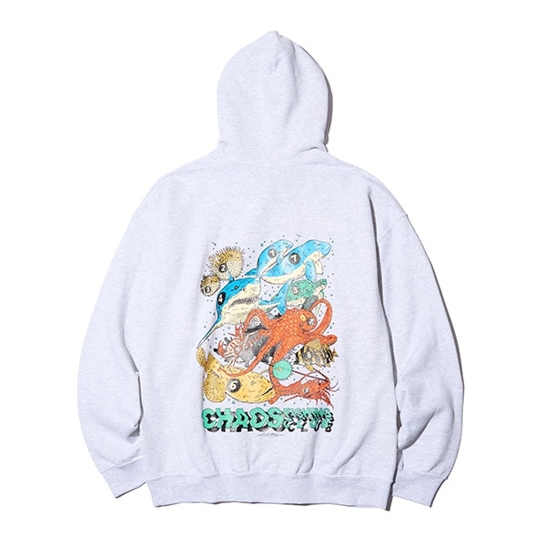 【Chaos Fishing Club】ROAD OF THE SEA HOODIE gray　カオスフィッシングクラブ パーカー スケートボード スケボー SKATEBOARD