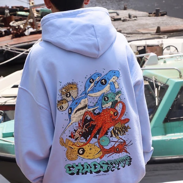 【Chaos Fishing Club】ROAD OF THE SEA HOODIE gray　カオスフィッシングクラブ パーカー スケートボード スケボー SKATEBOARD