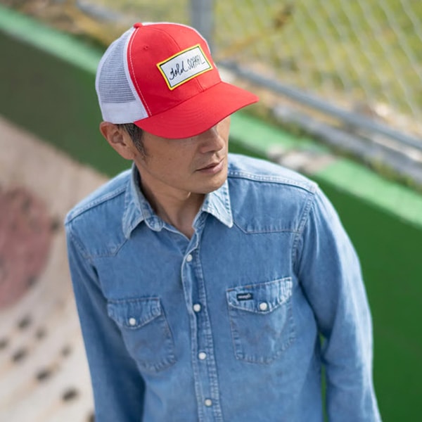 【GOLD SKOOL】LINE LOGO MESH CAP red/white ゴールドスクール キャップ スケートボード スケボー SKATEBOARD