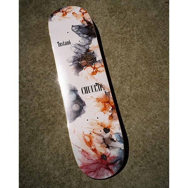 【CHUULIP×instant】30TH ANNIV MARBLE #1 DECK -orange- 7.3インチ　チューリップ スケートボード スケボー  SKATEBOARD DECK