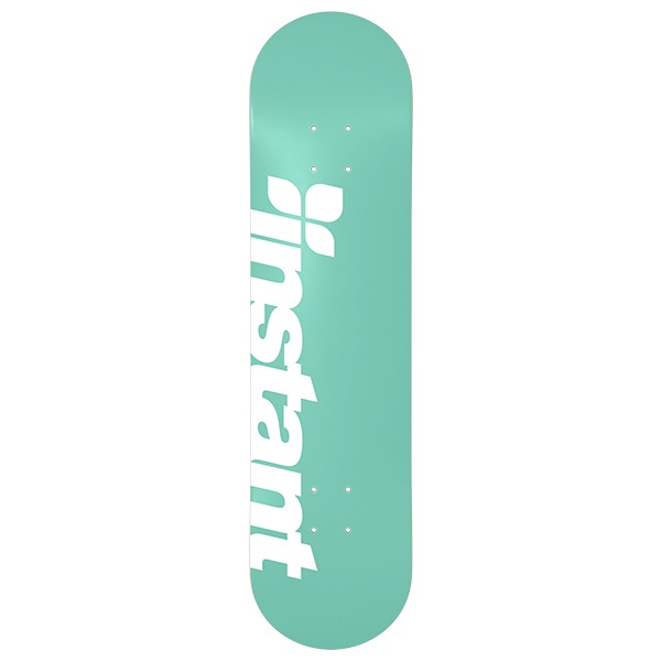 【instant】25SU LOGO DECK aqua/white 7.625インチ インスタント スケートボード スケボー デッキ SKATEBOARD DECK