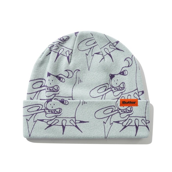 【BUTTER GOODS】CANINE BEANIE grey バターグッズビーニー ニット帽 スケートボード スケボー SKATEBOARD