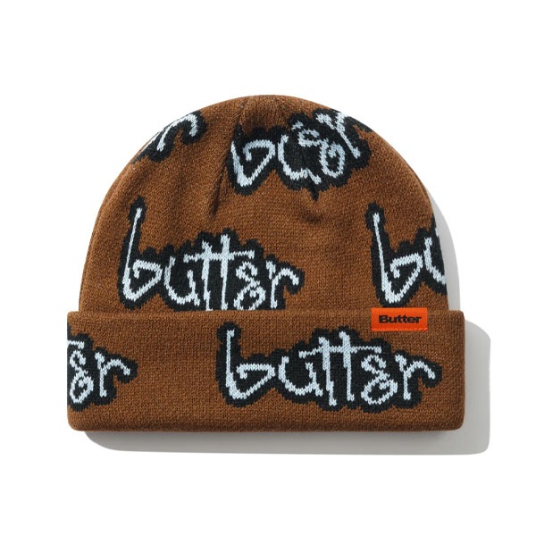 【BUTTER GOODS】CONNECTION BEANIE chocolate バターグッズビーニー ニット帽 スケートボード スケボー SKATEBOARD