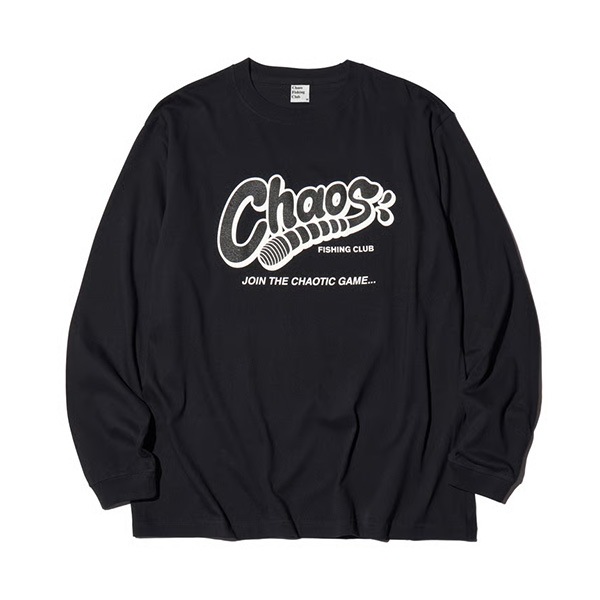 【Chaos Fishing Club】ワームロゴ T-SHIRT L/S black カオスフィッシングクラブ Tシャツ スケートボード スケボー SKATEBOARD