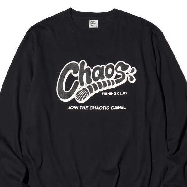 【Chaos Fishing Club】ワームロゴ T-SHIRT L/S black カオスフィッシングクラブ Tシャツ スケートボード スケボー SKATEBOARD