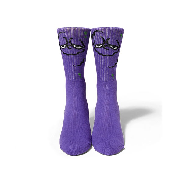 【HUF】GREEN NUGGETS CREW SOCKS purple ハフ ソックス 靴下スケートボード スケボー SKATEBOARD
