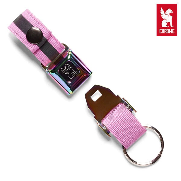 【CHROME】MINI BUCKLE KEY CHAIN カラー:rainbow reflective クローム キーホルダー 小物 スケートボード スケボー SKATEBOARD