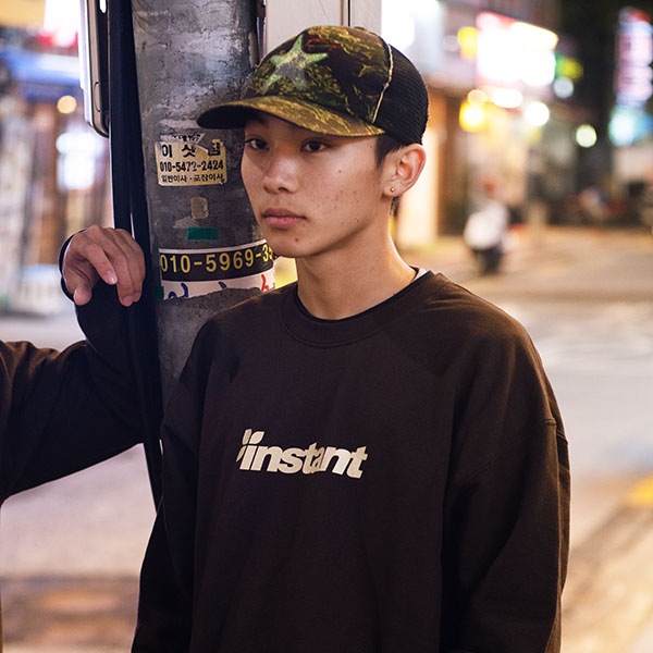 【instant】OG LOGO CREW NECK dark chocolate インスタント スウェット スケートボード スケボー SKATEBOARD
