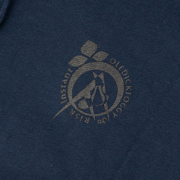 【OLEDICKFOGGY×RISK×INSTANT】MOOSE HOODIE navy インスタント パーカー スケートボード スケボー SKATEBOARD