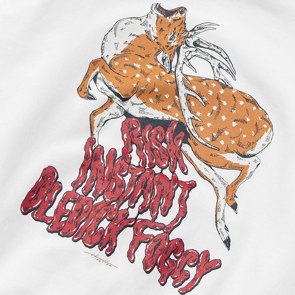 【OLEDICKFOGGY×RISK×INSTANT】MOOSE HOODIE white インスタント パーカー スケートボード スケボー SKATEBOARD