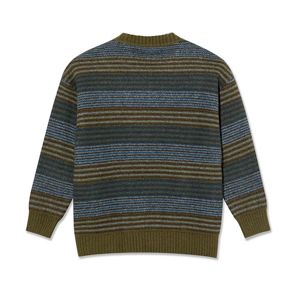 【POLAR】GEORGE SWEATER blue green stripe ポーラー セーター スケートボード スケボー SKATEBOARD