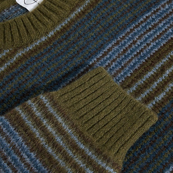 【POLAR】GEORGE SWEATER blue green stripe ポーラー セーター スケートボード スケボー SKATEBOARD