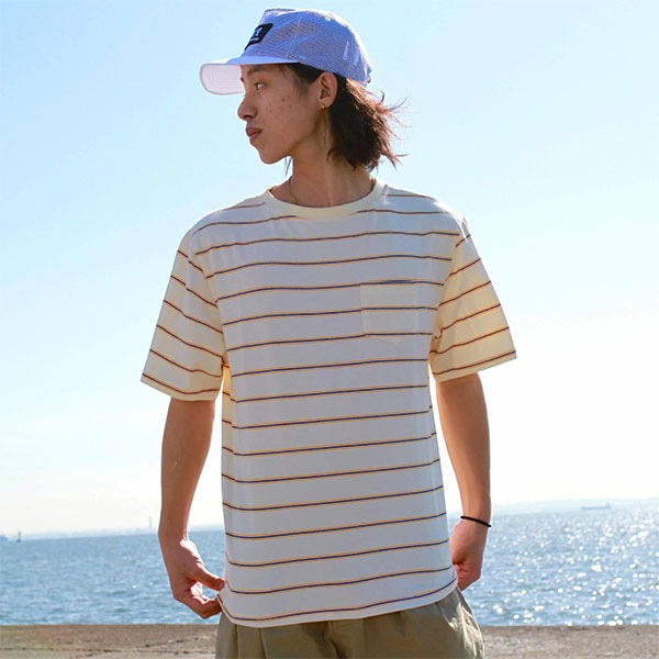 【S.U.R】BORDER S/S TEE カラー：white シュルリアル ティーシャツ 半袖 スケートボード スケボー SKATEBOARD