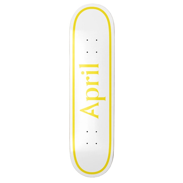 April スケートボードデッキ イエロー8インチ APRIL】OG LOGO YELLOW WHITE 8.0インチ エイプリル デッキ スケート