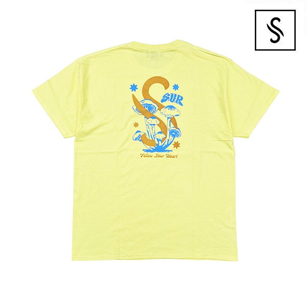 【S.U.R】S-MUSH PRINT S/S TEE カラー：yellow シュルリアル ティーシャツ 半袖 スケートボード スケボー SKATEBOARD