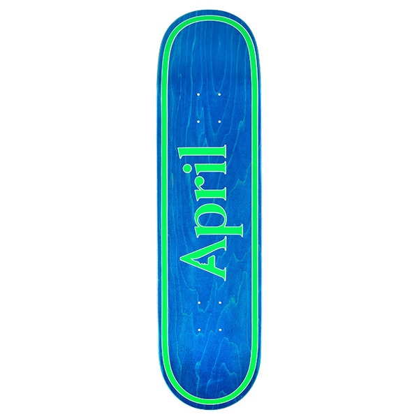 デッキテープ付き！　APRIL 8.25インチ　スケボー APRIL】OG LOGO BLUE GREEN 8.25インチ エイプリル デッキ スケート