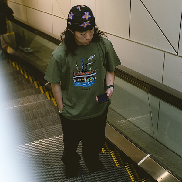 【instant】MAP TEE olive インスタント Tシャツ スケートボード スケボー SKATEBOARD