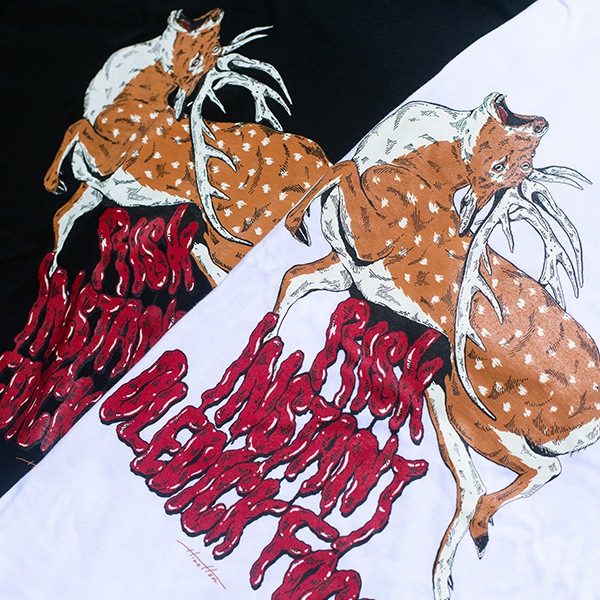 【OLEDICKFOGGY×RISK×INSTANT】MOOSE TEE white インスタント Tシャツ スケートボード スケボー SKATEBOARD