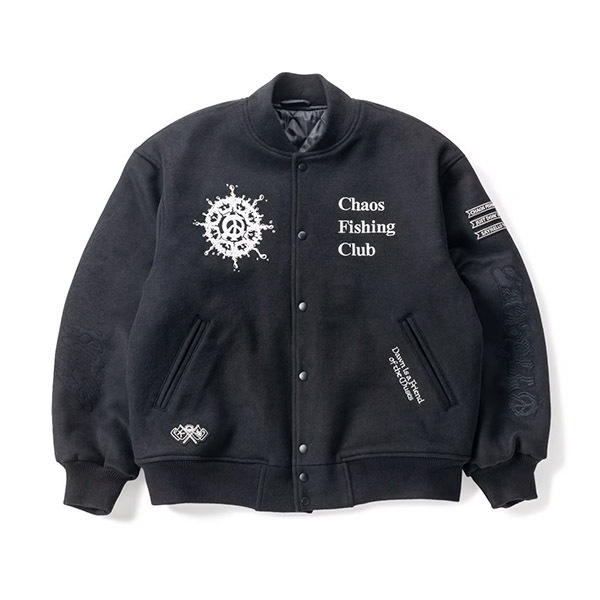 【Chaos Fishing Club】STADIUM TEAM JACKET black カオスフィッシングクラブ ジャケット スケートボード スケボー SKATEBOARD