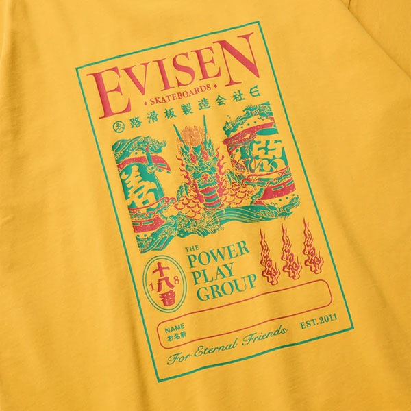 【Evisen】DRAGON LABEL TEE　エビセン Tシャツ スケートボード スケボー SKATEBOARD