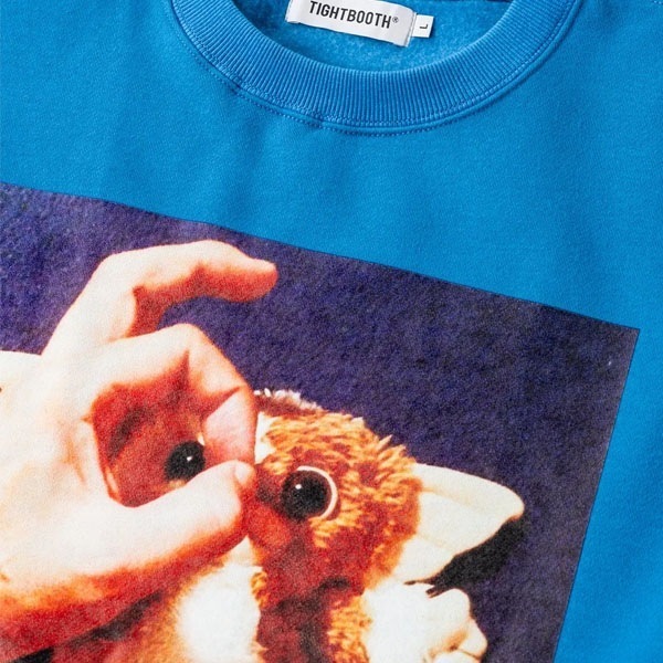 TIGHTBOOTH】HAND SIGN CREW SWEAT blue タイトブース トレーナー 