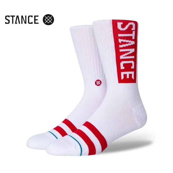 【STANCE】OG white/red スタンス ソックス 靴下 スケートボード スケボー SKATEBOARD
