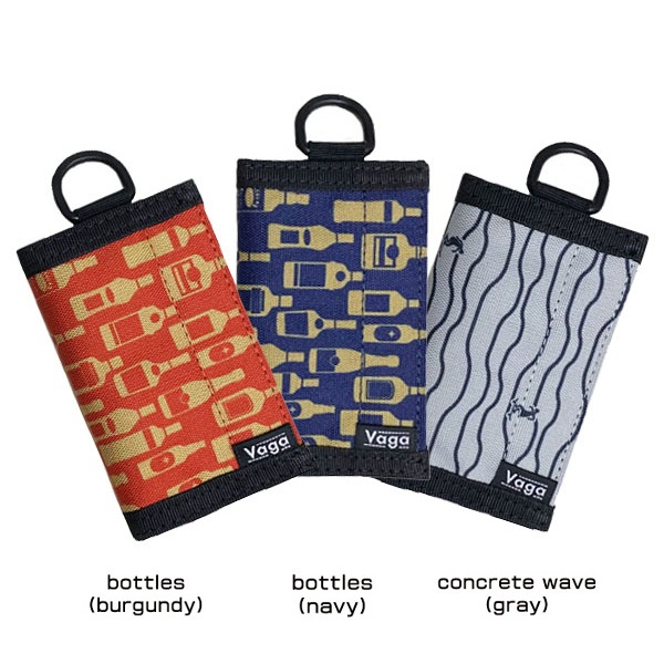 【VAGA】NANO WALLET bottles(burgundy)/ bottles(navy) /concrete wave(gray) バガ スケートボード 財布 ウォレット SKATEBOARD