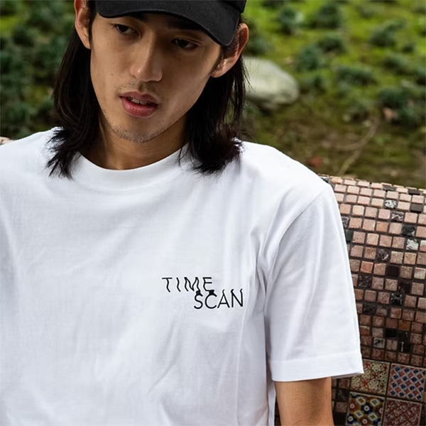 【TIME SCAN】LOGO TEE white タイムスキャン Tシャツ スケートボード スケボー SKATEBOARD
