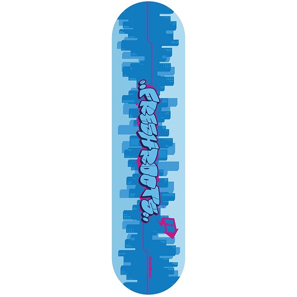 カラフルグラフィック スケートボードデッキ FRESHROOTS】CITY SKY BLUE 7.375インチ フレッシュルーツ