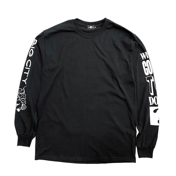 【WACKWACK】BIG CITY BLUES L/S Tee black ワックワック 長袖 スケートボード スケボー SKATEBOARD