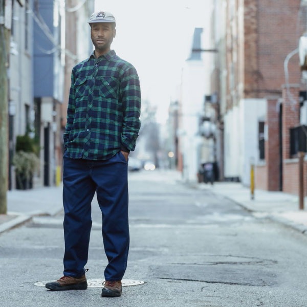 【THEORIES】LOUNGE PANTS navy cotrast stich セオリーズ デニム パンツ スケートボード スケボー SKATEBOARD