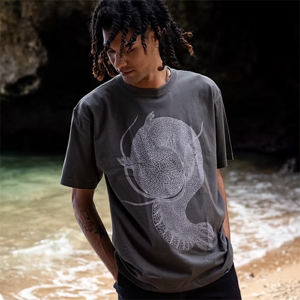 【TIME SCAN】NAMAZU T SHIRT dark grey タイムスキャン Tシャツ スケートボード スケボー SKATEBOARD