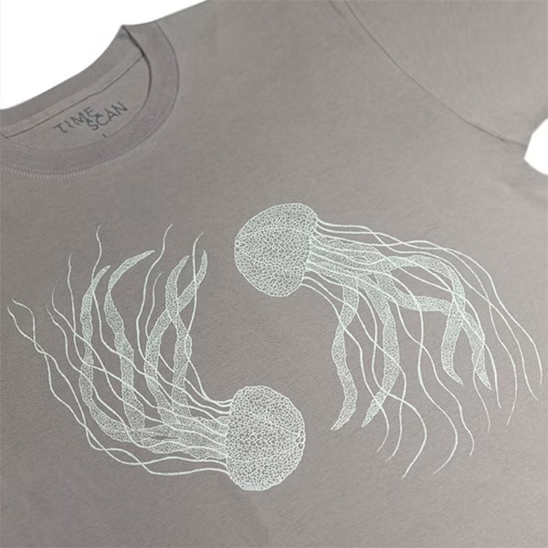 【TIME SCAN】KURAGE T SHIRT silver grey タイムスキャン Tシャツ スケートボード スケボー SKATEBOARD