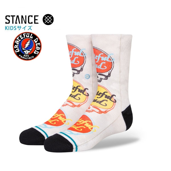 【STANCE】DEAD HEAD KIDS vintage white スタンス ソックス 靴下 キッズ 子供 スケートボード スケボー SKATEBOARD