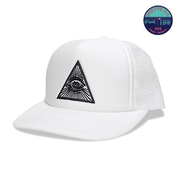 【G.I.F.T.】ILLUMINATI MESH CAP white ギフト キャップ メッシュキャップ 帽子 スケートボード スケボー グリップテープ SKATEBOARD