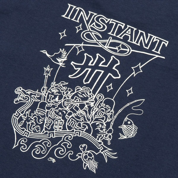 【INSTANT×7STARS】30TH 宝船 POCKET TEE navy インスタント Tシャツ スケートボード スケボー SKATEBOARD